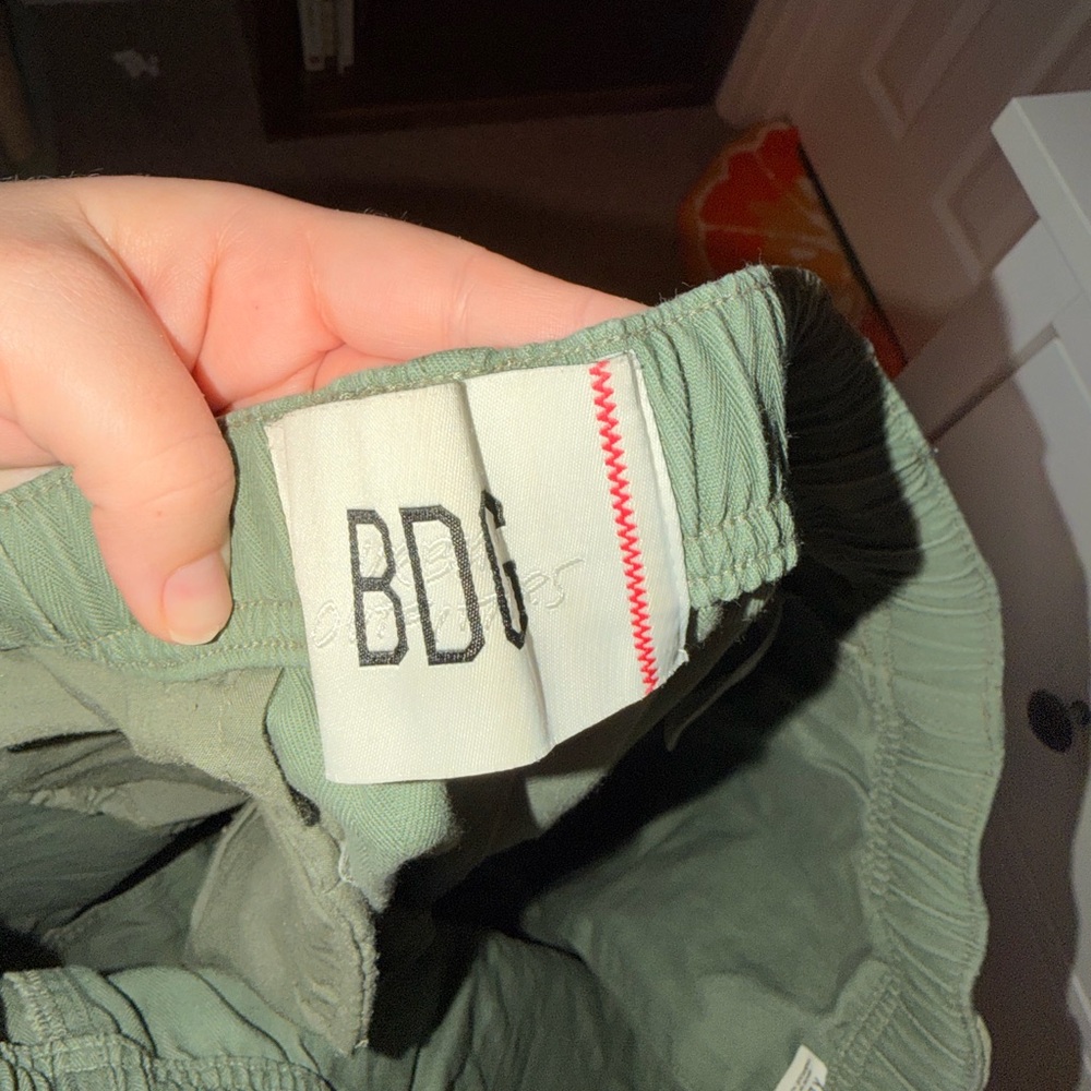 BDG Two-Tone Olive Patchwork Wide Leg Pants - Picture 5 of 6